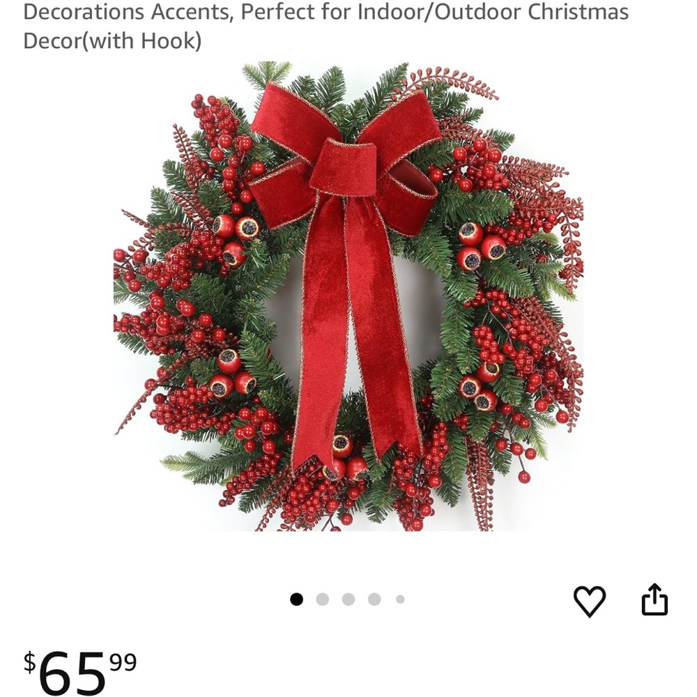 Festive Red Holiday Wreath with Bow